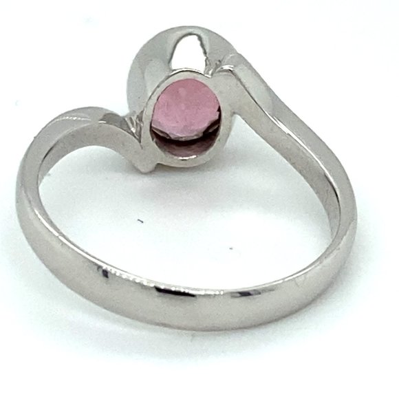 Pink Tourmaline 1.35ct Solid 18K White Gold Ring - Picture 4 of 6